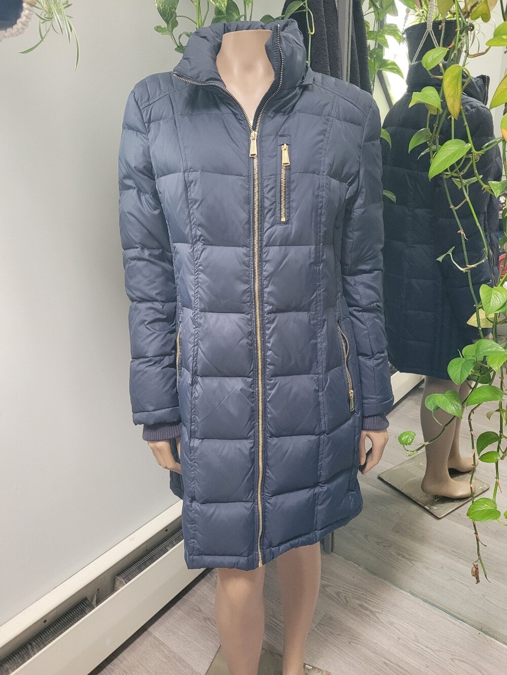 Michael Kors Down-Filled Zippered Car Coat